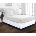 thumbnail image 1 of 1 Piece Split Corner Two Tone Tailored Bed Skirt By D.N.G. BEDDINGS, Twin Size 15 Inch Deep Pocket, 800 TC, 100% Egyptian Cotton, Solid White/Navy Blue Color., 1 of 3