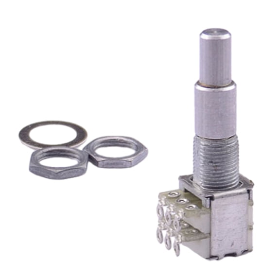 1 Piece Stacked Potentiometer B5K/B10K/B50K/B100K/B250K/B500K Stacked Double Concentric Potentiometer with Center Detent