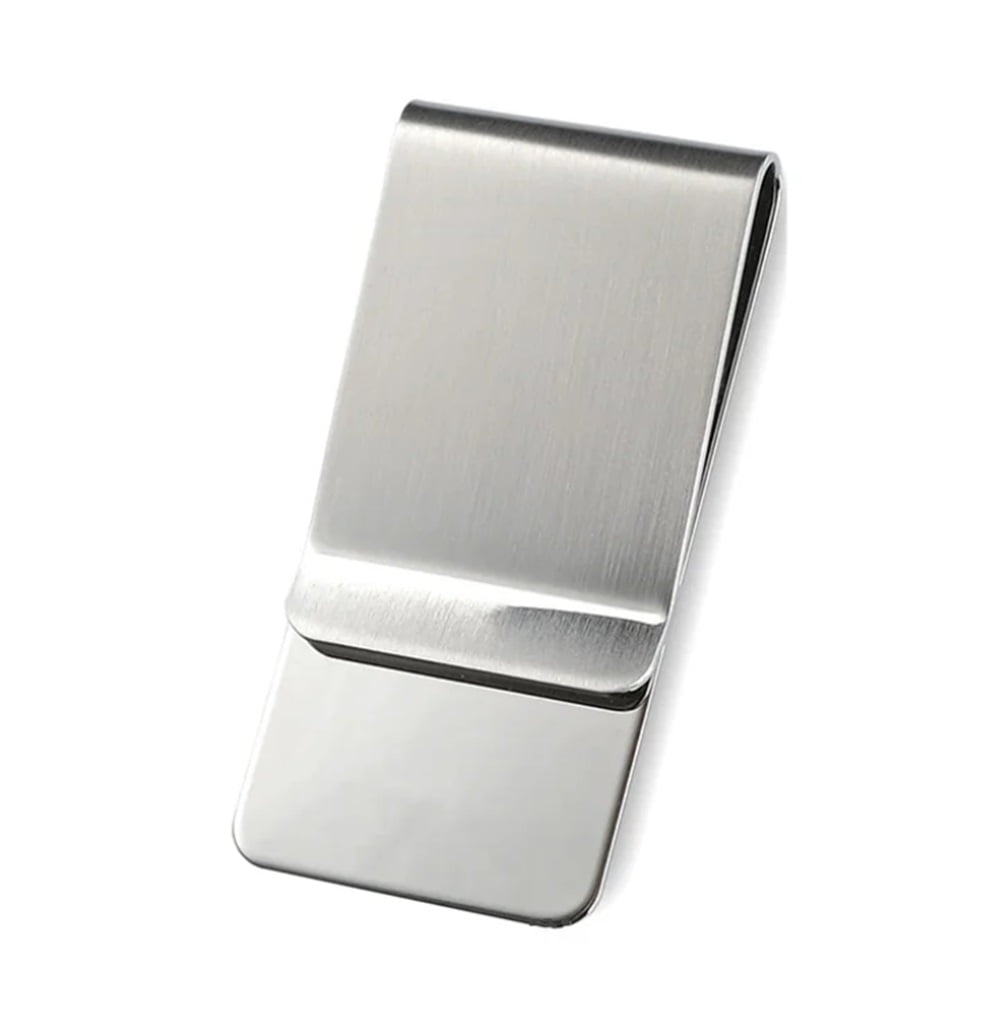 Stainless Steel Monogram Money Clip - Floral Initial Letter Design (Letter X, Gray) - View #10