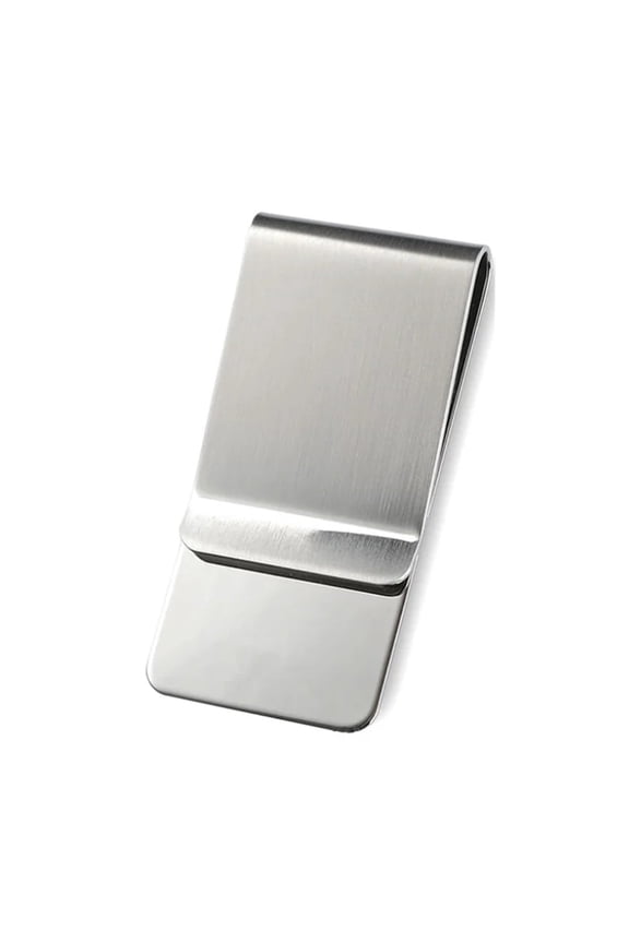 2-Piece Stainless Steel Money Clip  Durable Silver Metal Pocket Holder for Cash & Credit Cards TIKA