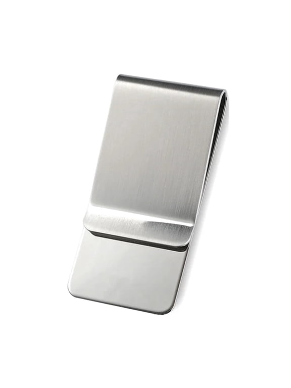 2 Piece Stainless Steel Money Clip, Silver Metal Pocket Holder for Cash and Credit Cards, TIKA