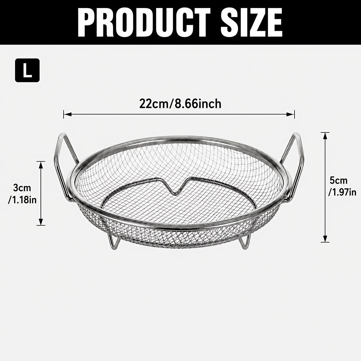 Steel Mesh Rack 1-Piece Stainless Steel Round Oil Strainer Basket, Reusable Mesh Frying ...