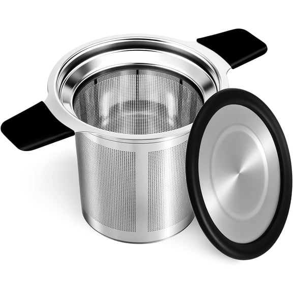 1 Piece Stainless Steel Tea Infuser Steeper Extra Fine Mesh Strainer Brewing Filter With Lid