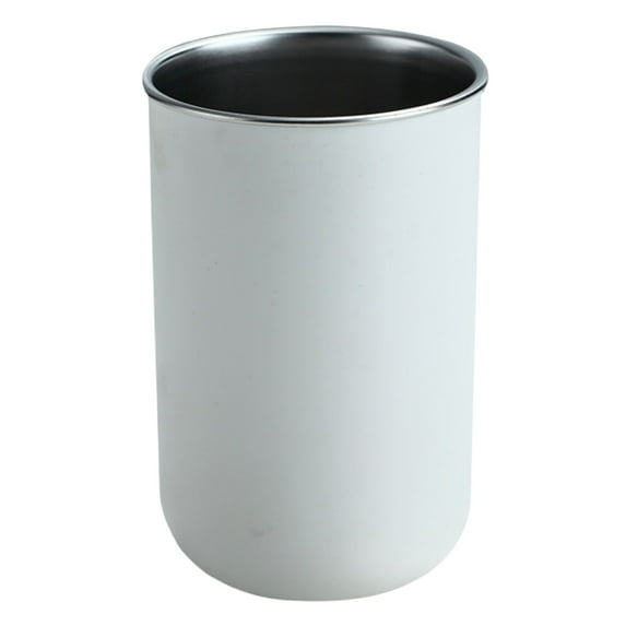 1 Piece Stainless steel Cup,Stackable Metal Drinking Glasses,Bathroom Tumblers, Unbreakable Toothbrush Cup,Mouthwash Cup Toothbrush Holder,for Travel, Camping, Indoor/Outdoors,2.76x4.72 IN(White)