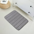 thumbnail image 1 of 1 Piece Striped Design Solid Memory Foam Bathroom Rug Set Non-Slip, 1 of 5