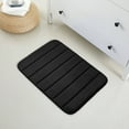 thumbnail image 1 of 1 Piece Striped Design Solid Memory Foam Bathroom Rug Set Non-Slip, 1 of 5