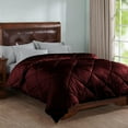 thumbnail image 1 of 1 Piece Striped Diamond Pattern Comforter Super Soft 800 Thread Counts, All Season, 100% Egyptian Cotton, Super King Size Wine Color, 1 of 7