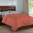 thumbnail image 1 of 1 Piece Striped Diamond Pattern Comforter Super Soft 800 Thread Counts, All Season, 100% Egyptian Cotton, Twin/Twin XL Size Brick Red Color, 1 of 7
