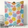 thumbnail image 1 of 1 Piece Super Soft Happy Smiling Face Flannel Blanket Relax All Year Round Winter, Office Decoration Happy Design, 1 of 7