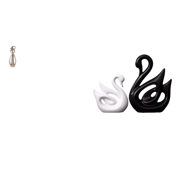 1 Piece Swan Figurine Loving Embracing Couple Miniature Resin Craftwork for Desktop Living Room Office Display