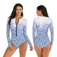 thumbnail image 1 of 1-Piece Swimsuits for Women Surfing Diving Rashguard Swimsuits Swimwear Bathing Suit Long Sleeve Bra Padded Zip Back -S US(4-6), 1 of 8