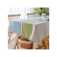 thumbnail image 1 of 1-Piece Table Cloth Set Multicolour，100x160cm, Kitchen Dining Room Striped Tablecloths for Rectangle Tables, Washable Wrinkle Resistant Table Cover, 1 of 5