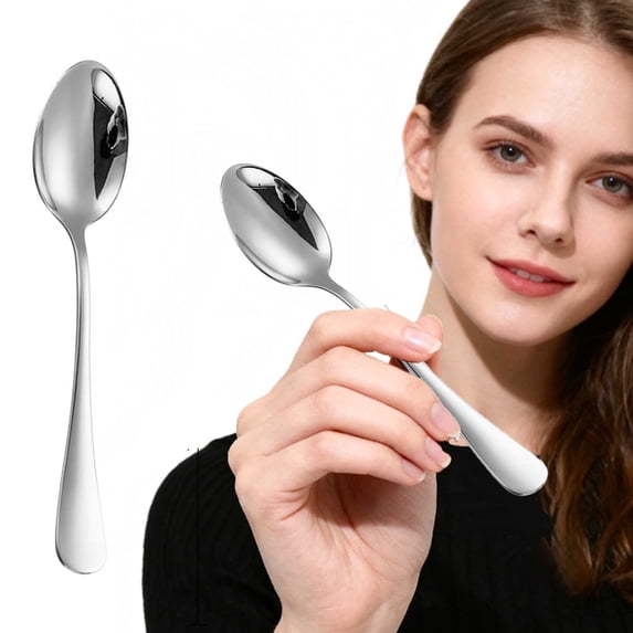 1-Piece Tea Spoon Set Silverware - 6.7 inch Stainless Steel Spoon, Dessert, Table, Silverware Spoons Only for Home, Kitchen or Restaurant - Mirror Polished, Dishwasher Safe