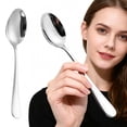 thumbnail image 1 of 1-Piece Tea Spoon Set Silverware - 7 inch Stainless Steel Spoon, Dessert, Table, Silverware Spoons Only for Home, Kitchen or Restaurant - Mirror Polished, Dishwasher Safe, 1 of 9