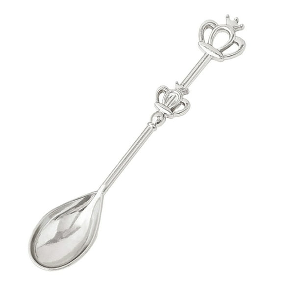 1 Piece Teaspoon Mini Spoon with Crown,Stainless Steel Coffee Cake Decorated Tea Spoons, Stir Bar Creative Stirring Teaspoon,Fancy Tableware Set for Afternoon Tea Crown Spoon Party Favors(Silver)