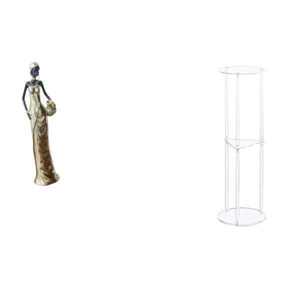 1 Piece Tribal Lady Statue Round Side Table Acrylic Resin Material for Bedroom Shelf Home Decoration