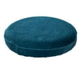 thumbnail image 1 of 1 Piece Velvet Chair Covers Bar Stool Covers Anti-Slip Round Stool Cushion Cover Washable Stool Cushion Slipcover for Dia 12-15" Home Bar Hotel Counter Blue, 1 of 8