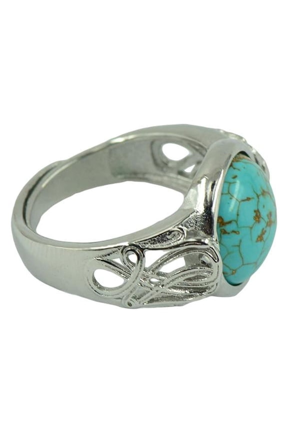 1 Piece Vintage Adjustable Size Blue Round Turquoise Gemst Accessories