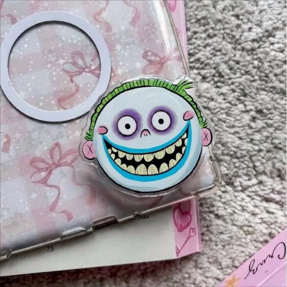 1 Piece Vintage Spooky Classic Shock Magnetic Phone Grip, Gothic Animation Aesthetic Phone Grip, Classic Movie Character Phone Stand, Spooky Classic Henchman Accessory, Retro Horror Fan Gif