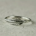 thumbnail image 1 of 1 Piece Vintage Zirconia Feather Ring: Elegant and sexy, 18K gold plated, material, suitable for daily wear and gift, suitable for all seasons,【silvery】9, 1 of 8