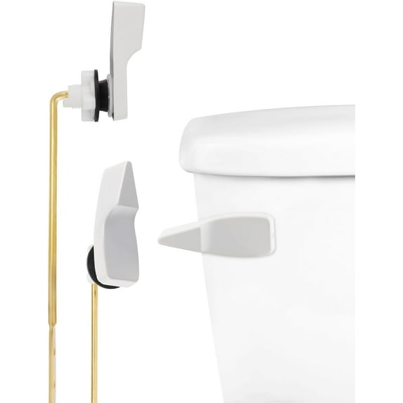 1 Piece White Toilet Handle Replacement Compatible With American Standard Front Mount Tank Flush Lever Chain