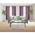thumbnail image 1 of 1 Piece Window Curtain MG Silky Shiny Faux Silk Solid Plum Egg Plant Semi Transparent 6 Grommets 52" wide X 95" length, 1 of 1
