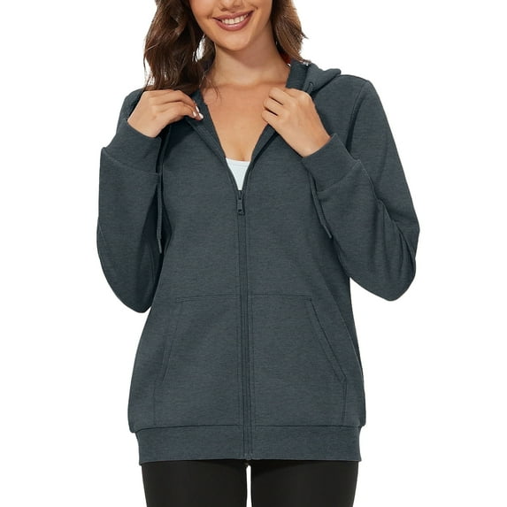 1-Piece Women's Ultra-Soft Fleece-Lined Full Zip-Up Hoodie Cozy Winter Warmth