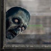 1-Piece Zombie Window Cling, Spooky Peeping Glass Sticker, Reusable Static Halloween Decoration for Living Room Decor