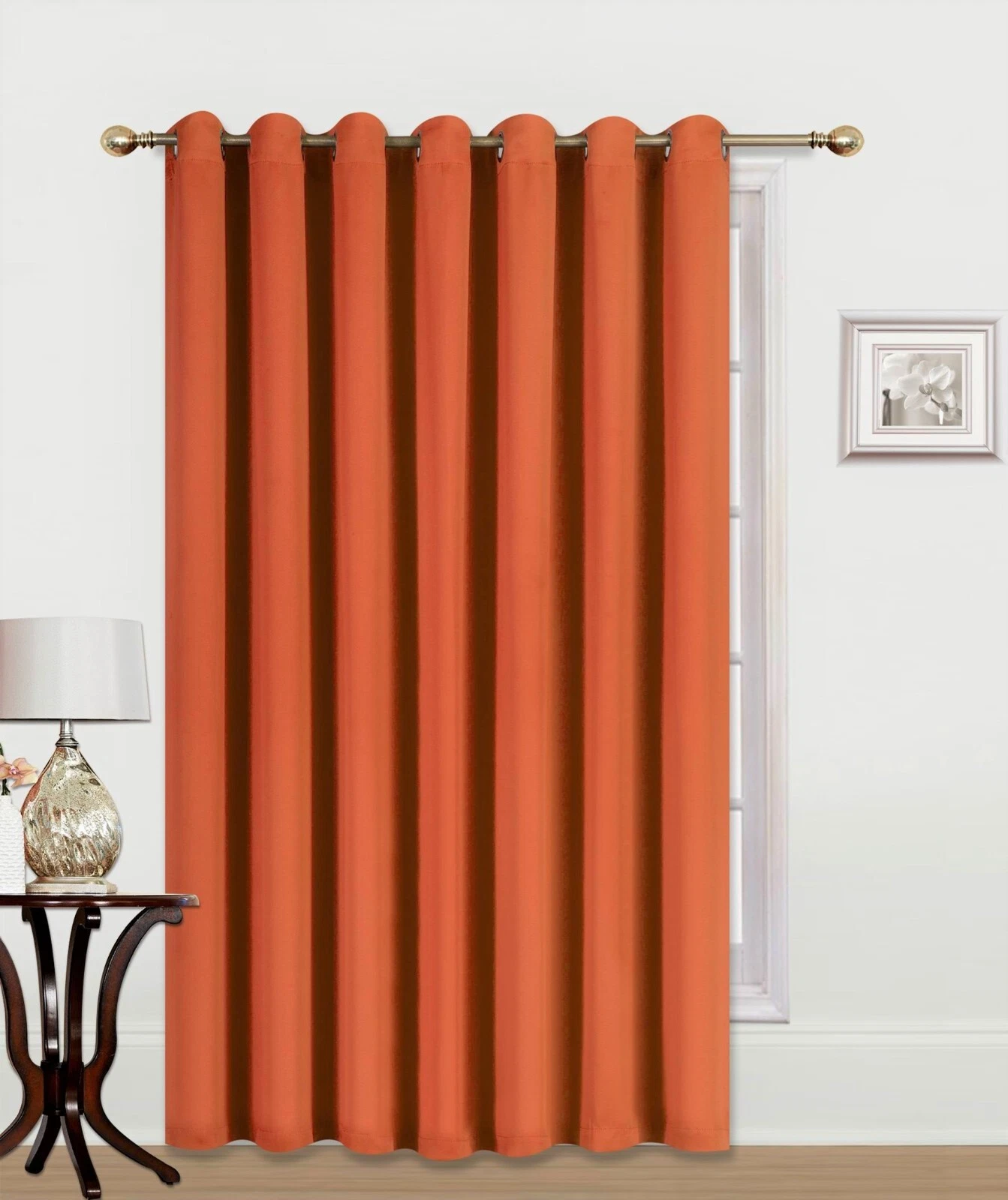 Gorgeous Home Linen Thermal Grommet Brick Rust Window Panel 100" Extra Wide Curtain Unlined Blackout Heavy Thick 84" Long 1pc