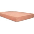 thumbnail image 1 of 1-Piece fitted sheet solid pattern Egyptian cotton 600 Thread Count Full Size Fit up to 16'' Deep Pocket Peach Solid, 1 of 5