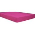 thumbnail image 1 of 1-Piece fitted sheet solid pattern Egyptian cotton 600 Thread Count King Size Fit up to 16'' Deep Pocket Hot Pink Solid, 1 of 5