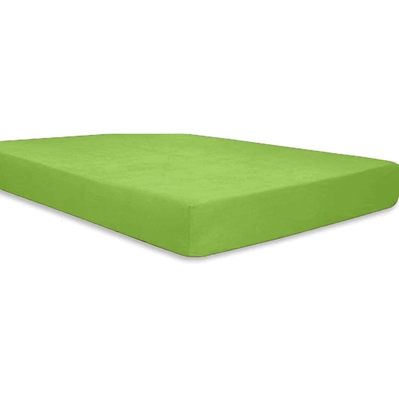 1-Piece fitted sheet solid pattern Egyptian cotton 600 Thread Count King Size Fit up to 16'' Deep Pocket Sage Green Solid