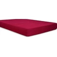 thumbnail image 1 of 1-Piece fitted sheet solid pattern Egyptian cotton 600 Thread Count Queen Size Fit up to 16'' Deep Pocket Red Solid, 1 of 5