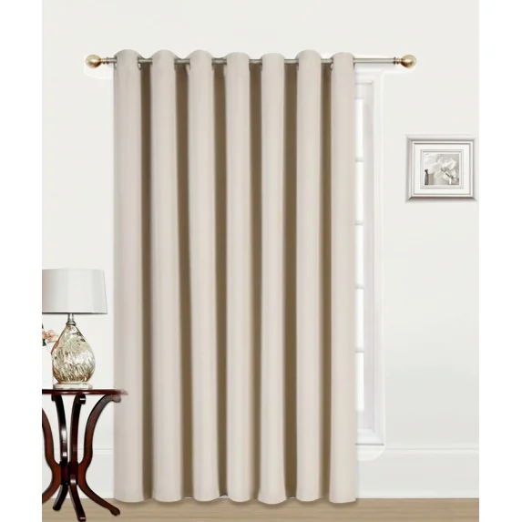 Gorgeous Home Linen Thermal Grommet Ivory Window Panel 100" Extra Wide Curtain Unlined Blackout Heavy Thick 84" Long 1pc