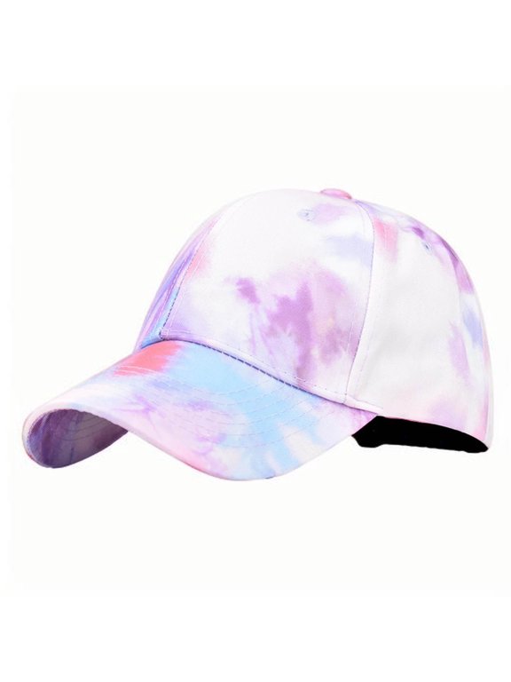 1 Piece of Tie Dye Colorful Baseball Cap Low Profile Cotton Hat Adjustable Running Golf Cap for Women and Men (One Size)