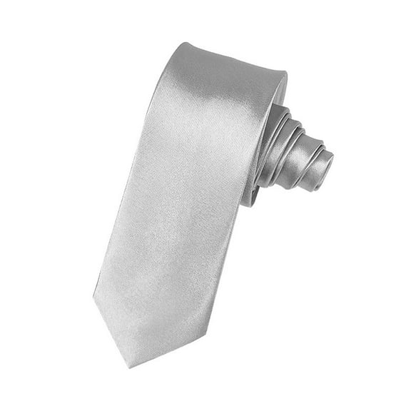 1 Piece of Tie Gray Polyester Men's Solid Color Tie Monochrome Polyester Silk Business Formal Wear Casual Multi Occasion Use