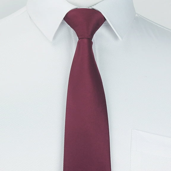 1 Piece of Tie Red Polyester Men's Solid Color Tie Monochrome Polyester Silk Business Formal Wear Casual Multi Occasion Use