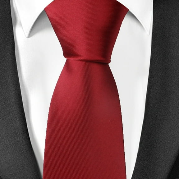 1 Piece of Tie Red Polyester Men's Solid Satin Neck Tie Formal Business 7.5cm Monochrome Wedding Red Tie