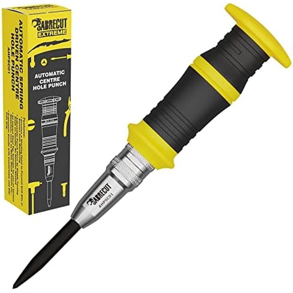 1 PieceAHPSC01 Heavy Duty Automatic Spring Driven Center Hole Punch with Adjustable Strike Force 60-140 Newtons Suitable for Metal Wood Plastic and many other materials