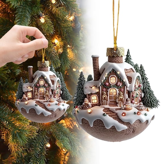 1 Pieces Coffee Cup Ornaments for Christmas Tree - Christmas Hot Cocoa Ornaments Hot Chocolate Mug 2D Acrylic Christmas Snow Houses Hot Chocolate Ornaments Christmas Decoration for Christmas Tree