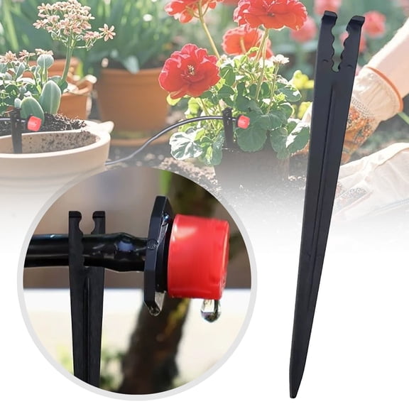 1 Pieces Drip Irrigation Support Stakes for 1/4 Inch Tubing, 1/4" Drip Tube Holder Stakes for Irrigation Hose Emitter Dripper Support Greenhouse Garden Vegetable Flower Beds Herbs Growing