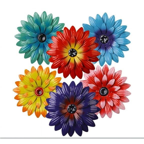 1 Pieces Metal Flowers Outdoor Decor, 8 Inch Wall Art 3D Daisy Decor Multiple Layer Farmhouse Boho Style Metal Art for Indoor Outdoor Home Living Room Office Garden Porch Decor