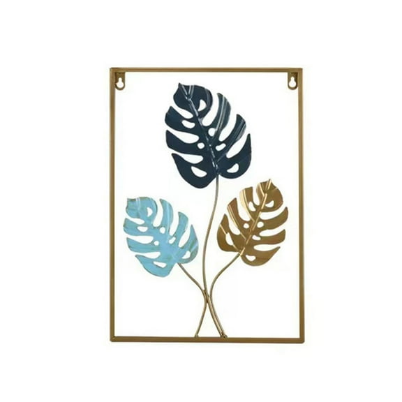 1 Pieces Metal Flowers Wall Arts - Rustic Farmhouse Decor Minimalist Flower Wall Decors for Living room Bathroom Bedroom Dining Room-Housewarming GiftsTurtleback Leaves
