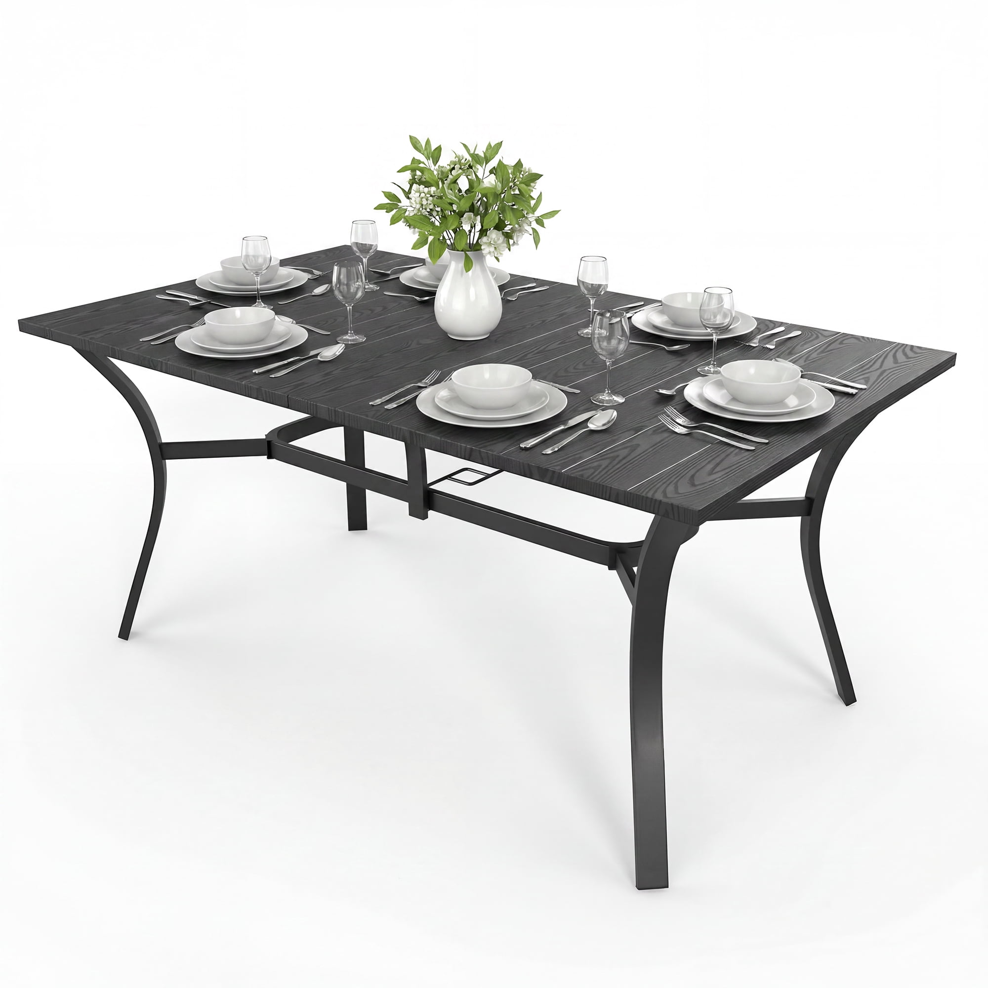 1 Pieces Oudoor Indoor Dinning Rectangular table Black Color