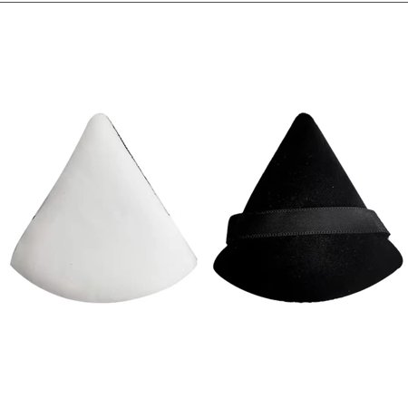 1 Pieces Powder Puff Face Soft Triangle Makeup Puff for Loose Powder Body Powder, Wedge Shape Velour Cosmetic Sponge for Contouring, Under Eyes and Corners, Beauty Makeup Tools (black(6pc))