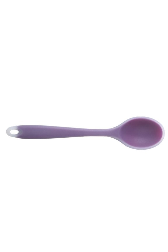 1 Pieces Small Silicone Spoons Multicolored Nonstick Kitchen Spoons Silicone Mixing Spoon for Cooking Heat Resistant Tea Spoon for Kitchen Cooking Baking Serving (Purple)