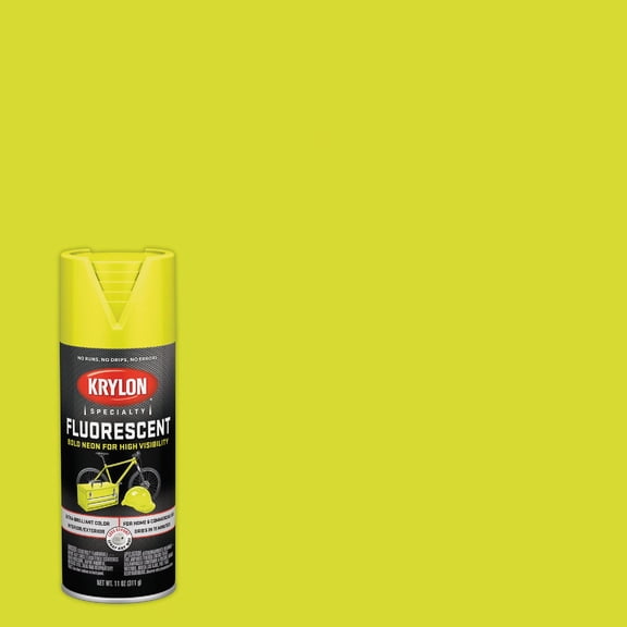 6-pack Krylon Lemon Yellow Fluorescent Paint - Gloss, Oil-Based, Interior/Exterior - 6 Pack, 1 Pint Interior & Exterior Use, Professional Finish