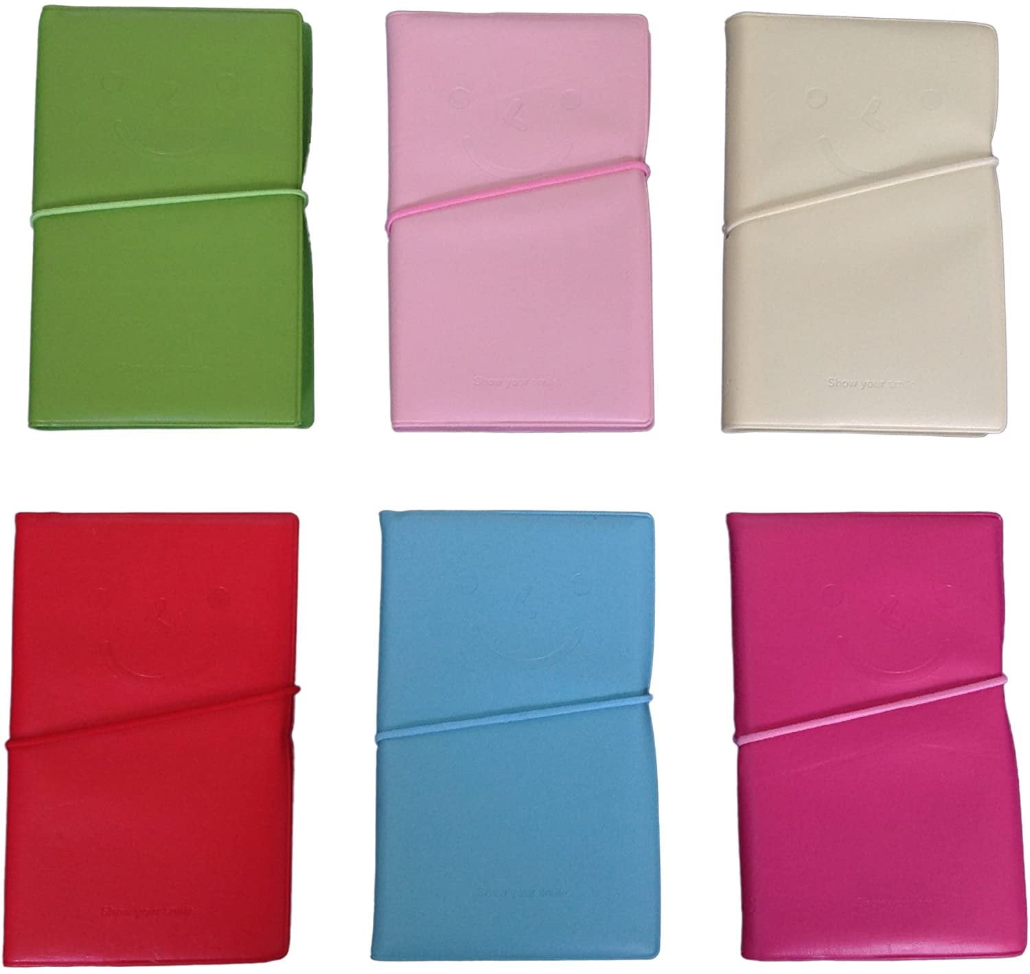 LIAN LIFESTYLE Mini Smiley Diary Notebook leather Note Pads Memo Book Stationery Pocket book