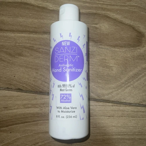 1 Pk Sanzi Derm Hand Sanitizer Aloe 8.0 Oz Antiseptic Hand Wash Cleaner 99.999%