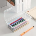 thumbnail image 1 of Under $1! Plastic Pencil Box Large Capacity Pencil Boxes Clear Boxes with Snap-Tight Lid Stackable Design And Stylish Office Supplies Storage Organizer Box, 1 of 7